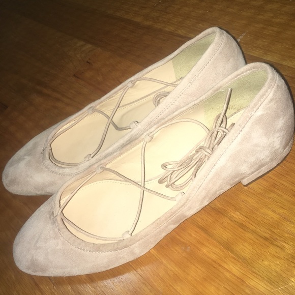 J Crew Suede lace-up ballet flats - Picture 4 of 8